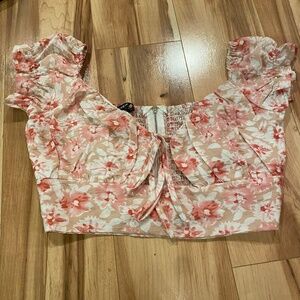 SHEIN floral crop blouse—Size 4